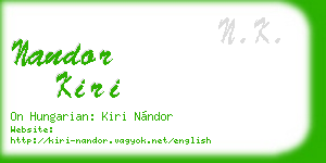 nandor kiri business card
